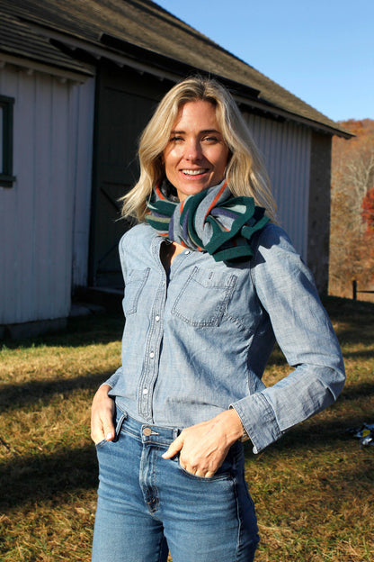 Villa Cashmere Striped Poncho