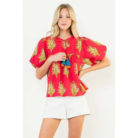 Puff Sleeve Floral Top