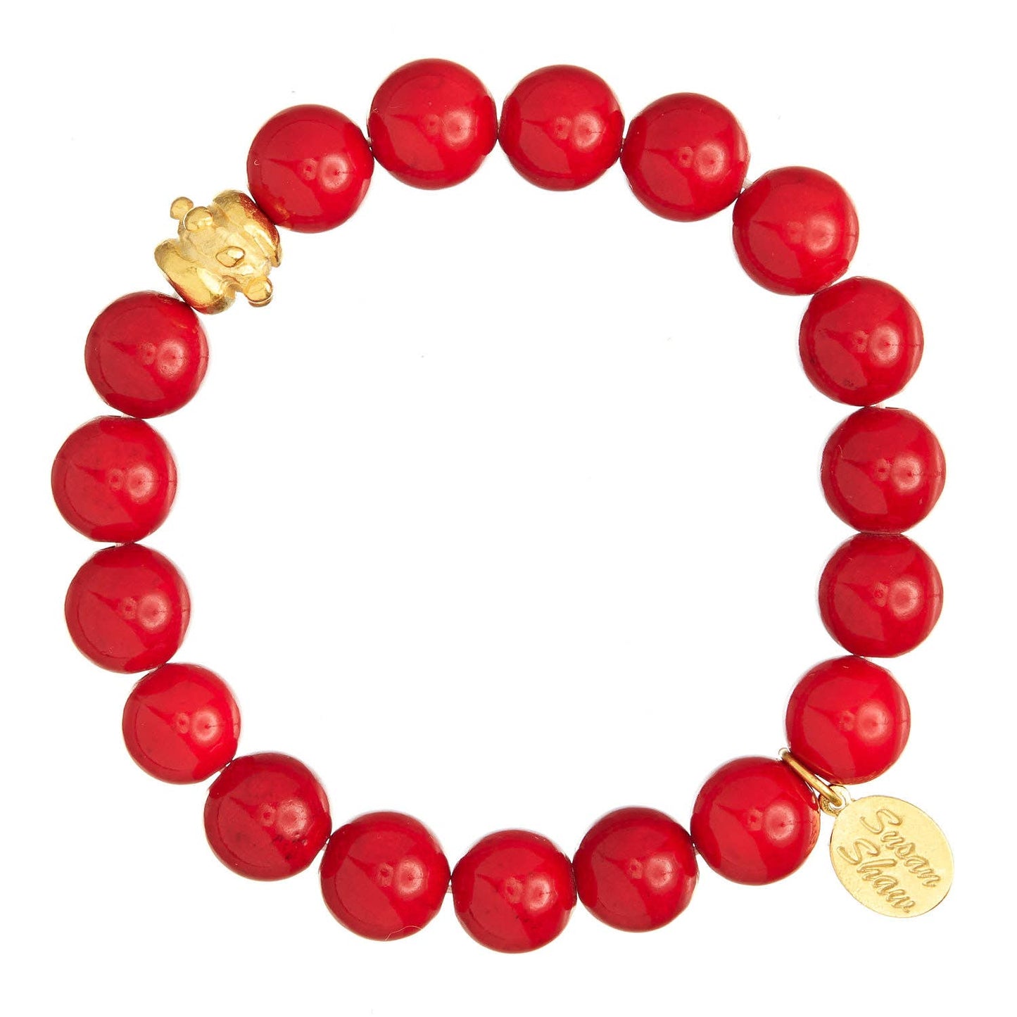 Bailey Stretch Bracelet - Red Coral