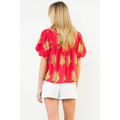 Puff Sleeve Floral Top