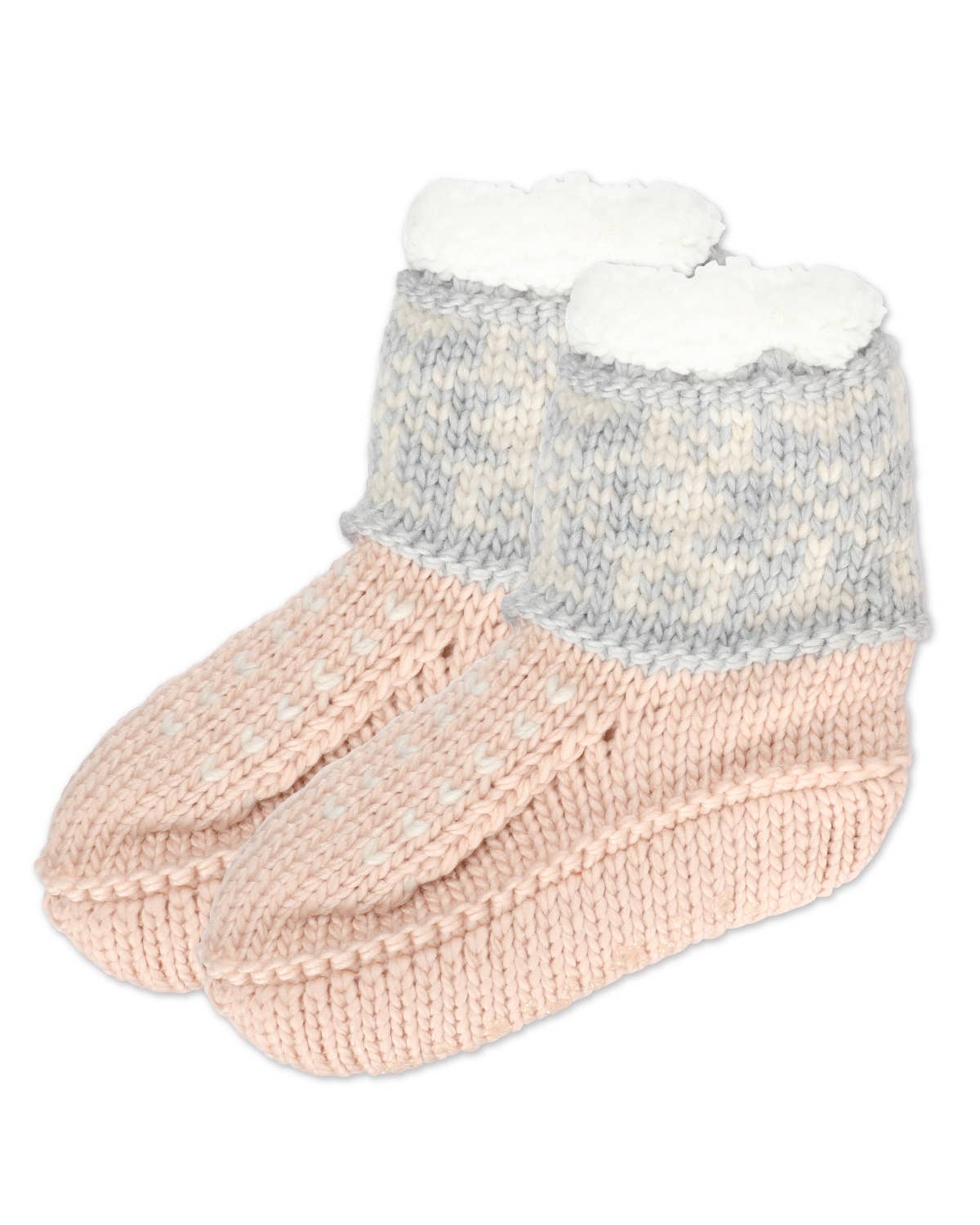 Snowflake Border Recycled Knit Sherpa Lined Lounge Sock