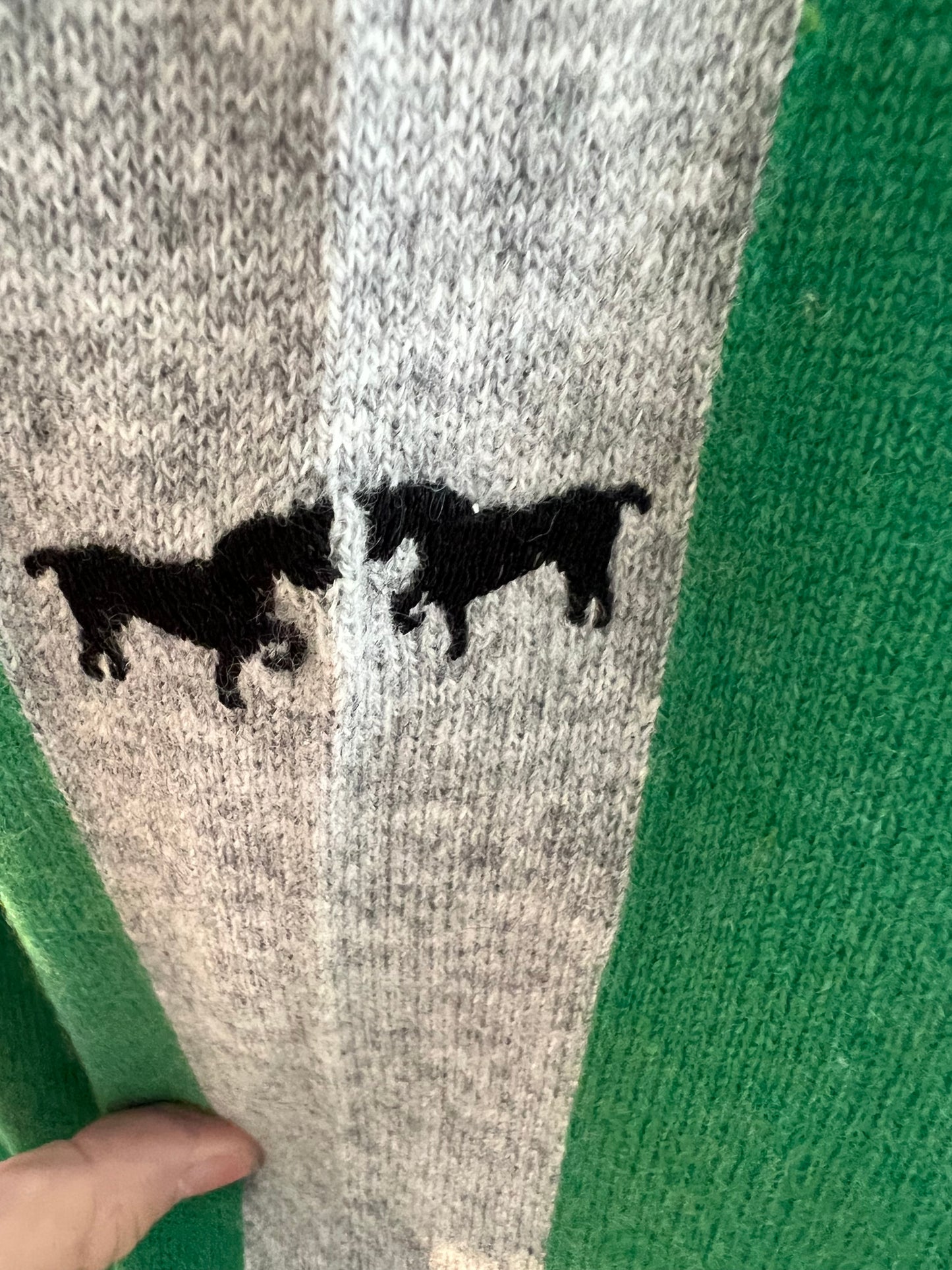Trace V Neck Cashmere Sweater in Green