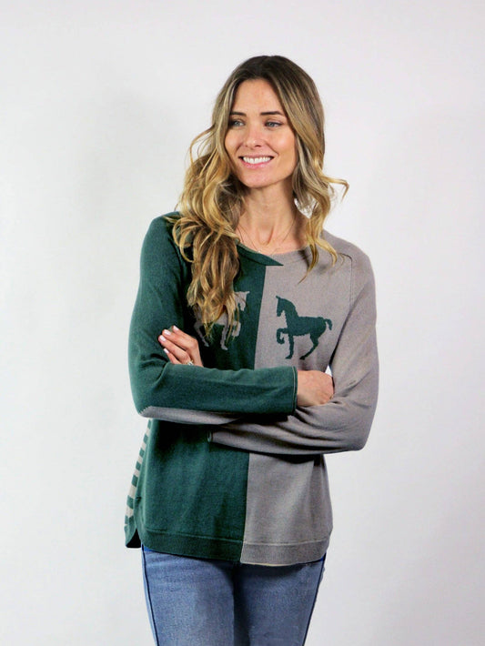 Trot Sweater in Green or Orange