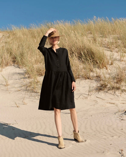 Black Linen Dress-0