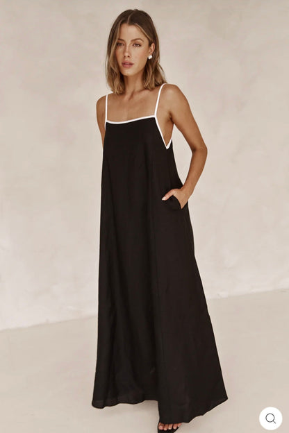 Black & White Cotton Dress-0